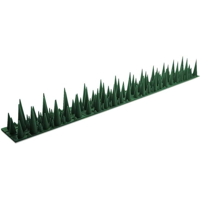 Bird & Rodent Spikes, Unique spike pattern effecitviely deteres pesky Pigeons, Squirrels, Raccoons. Installs on fences, gates, roofs, walls and more!