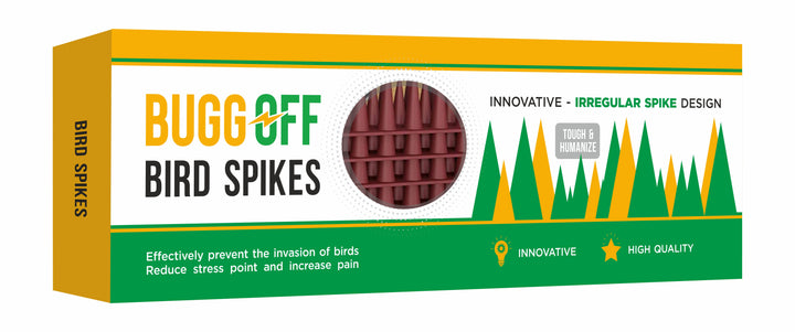 Bird & Rodent Spikes, Unique spike pattern effecitviely deteres pesky Pigeons, Squirrels, Raccoons. Installs on fences, gates, roofs, walls and more!